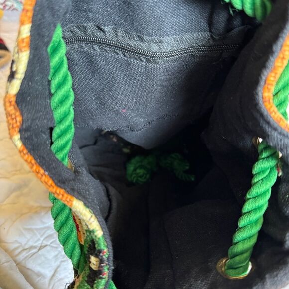 Ethnic Boho Bag/Backpack Colorful Geometric Patterned Bag Hippie Bohemian - Picture 5 of 5